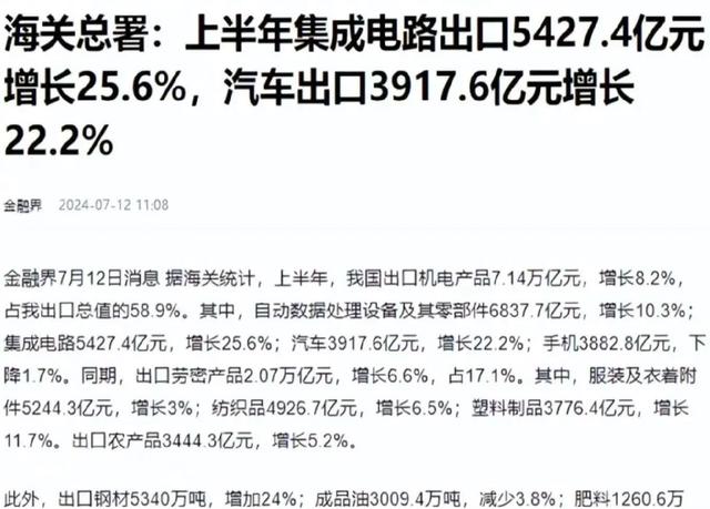 上半年中國芯片出口5427億，歐美繃不住了，美國封鎖技術(shù)失敗(圖3)